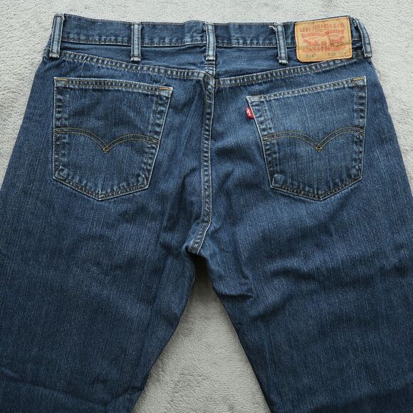 Levi's 514 Jeans Mens Size 38x32 Dark Blue Classic Straight 100% Cotton Denim - Picture 13 of 16